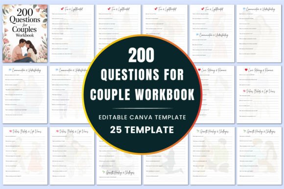 200 Questions for Couples Workbook Canva – A Practical Tool for Deeper Connection