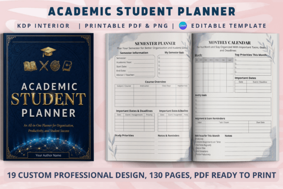 Academic Student Planner KDP Interior