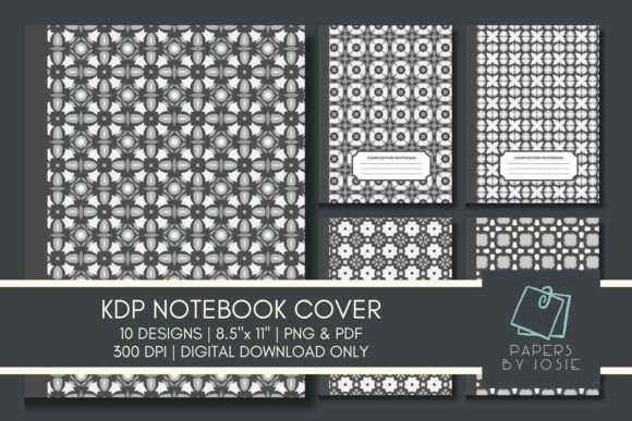 Black and Grey KDP Notebook Cover Collection: Design Assets That Build Your Brand