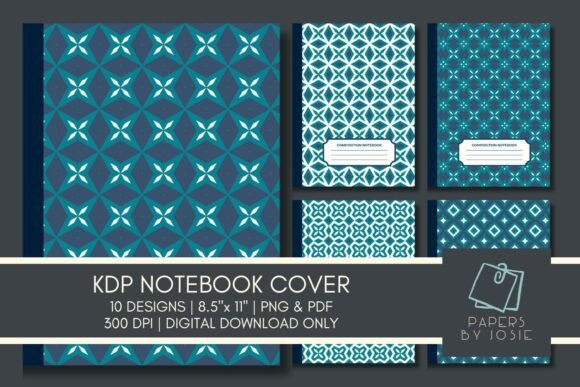 Blue White Geometric KDP Cover Designs
