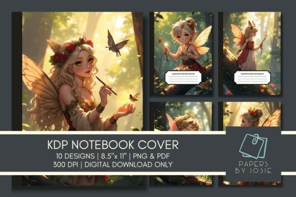 Cute Fairy KDP Notebook Covers for Creative Publishing