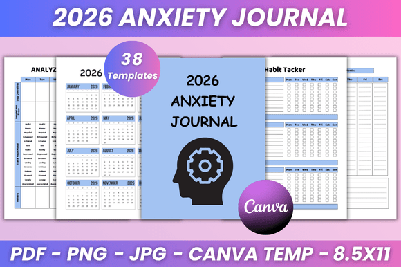 Design a 2026 Anxiety Journal for KDP