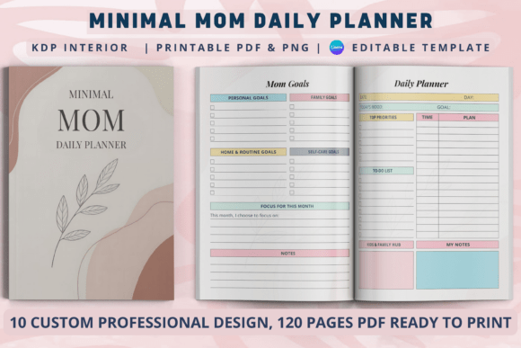 Minimal Mom Daily Planner KDP Interior
