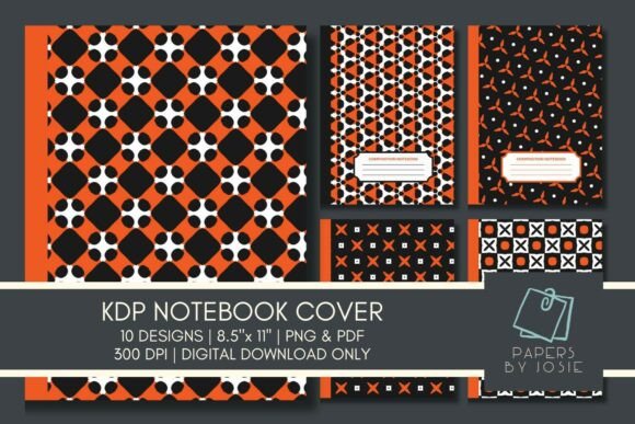 Orange Geometric KDP Notebook Cover: Design, Utility & Business Value