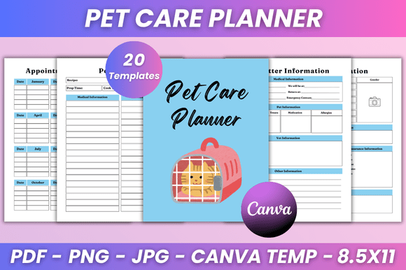 Pet Care Planner KDP Interior: Your Canva Template