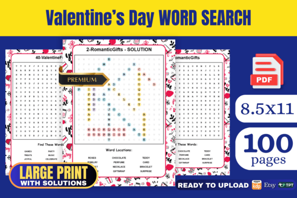 Valentine’s Day Word Search Book KDP – Puzzles That Sell
