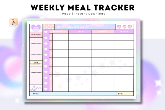 Weekly Meal Planner - Cozy Pastel